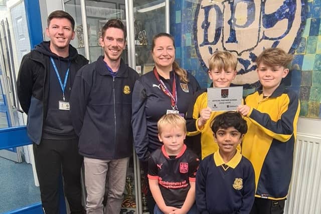 To mark the beginning of this partnership, Zehra, one of the Cobblers’ coaches, visited the school to present Delapre with a special partnership plaque.