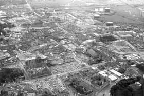 Aerial shot of Northampton from Northampton Development Corporation in 1972