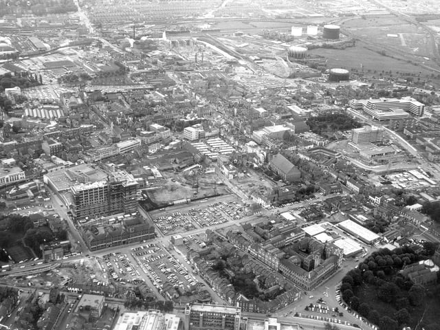 Aerial shot of Northampton from Northampton Development Corporation in 1972