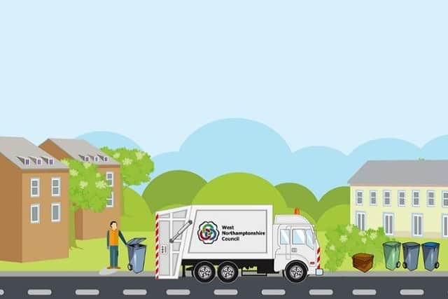 Graphic of a person loading a refuse truck