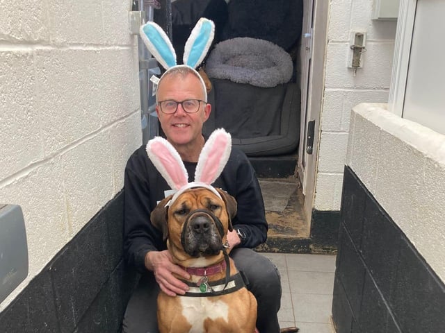 Irwin with Lucy (who needs a home)