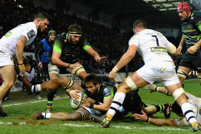 Cobus Reinach scored for Saints as they beat Clermont at the Gardens in January 2018 (photo by Tony Marshall/Getty Images)