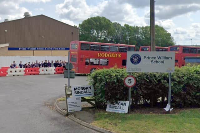 Georgie Worboys taught at Prince William School, Oundle, from 2015.
She was permenantly banned from teaching for sending indecent messages and photos to a student.
Credit: Google Streetview
