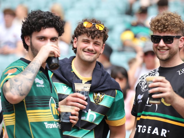 Saints fans at Twickenham on Saturday June 20