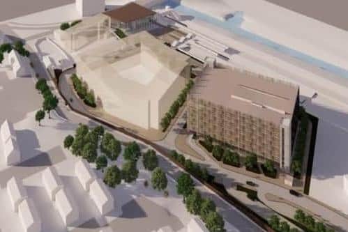How the new car park, offices and flats would fit in between Northampton station and St Andrew's Road