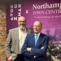 Mark Mullen and Nick Hewer at the Northampton BID Business Networking event held at Vulcan Works