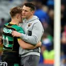 Phil Dowson consoled Fin Smith after Saints' defeat at Croke Park (photo by David Rogers/Getty Images)