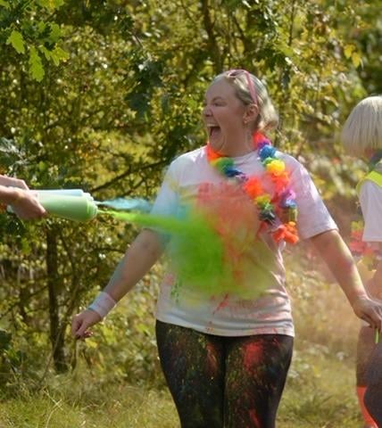 More than 60 children, parents and members of the community completed a colour run at Pitsford Quarry on Sunday September 28 to raise money for school activities.