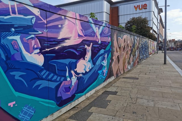 Some of the UK's top graffiti artists sprayed walls and boards in Sol Central, Green Street and St Peter’s Way to increase community pride and reduce crime