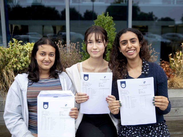 Left to right: Ashmita Das, Natasha Bailey and Eliza Ali from Northampton High School.