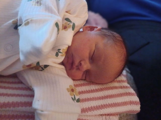 Emie Jayne born at 3.15pm on February 10 at Northampton General Hospital, weighing 5lbs 12oz.
