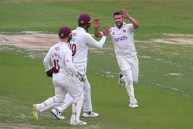 Simon Kerrigan celebrates claiming a wicket for Northamptonshire against Lancashire last summer (Picture: Shaun Botterill/Getty Images)