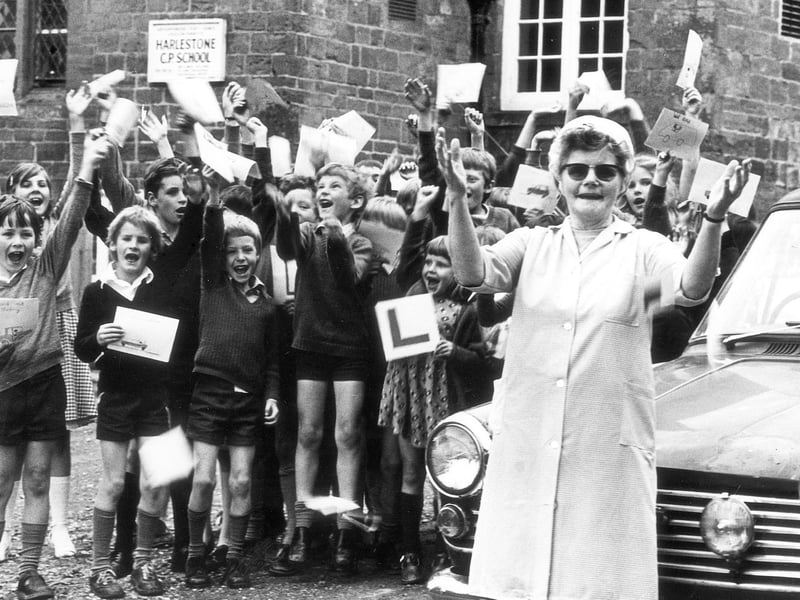 Olive Green passes driving test at 13th attempt 1985