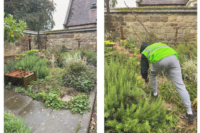 The garden during the work to repair it