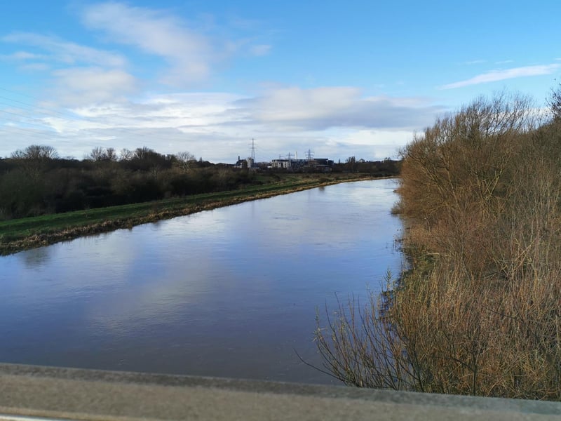 The River Nene from the A45 looking towards the University of Northampton Waterside Campus