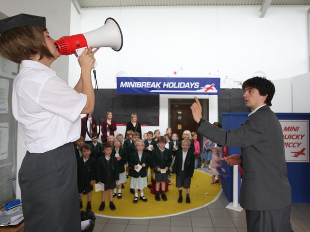 Children including pupils from Spratton Hall Primary School taking part in an interactive 'minibreak' show at Moulton School.