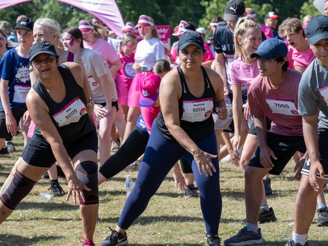 Runners taking part in the Pretty Muddy Race For Life at Abington Park in Northampton on Saturday, July, 11, 20026. Photo by David Jackson.