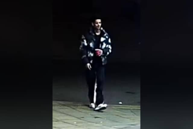 Police would like to speak to the man in the image.