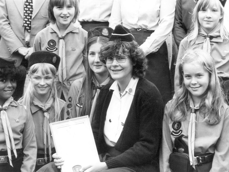 Kim Hallam of 1st Wootton Guides in 1982