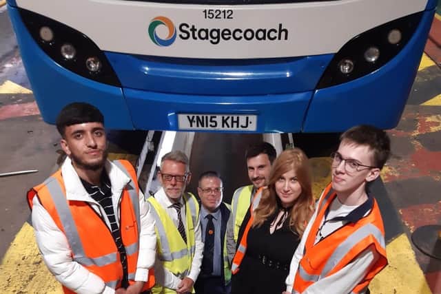 Darren Roe with Stagecoach East's apprentices