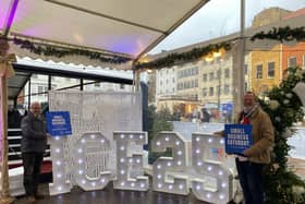 Mark Mullen of Northampton BID and Cllr James Petter of WNC supporting Small Business Saturday