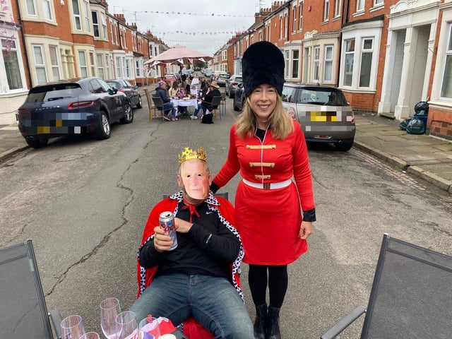 Street party goers in Ashburnham Road, Abington enjoyed live music, a raffle and a game of pin the crown on the Queen.