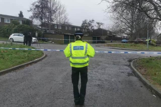 Junior Emmanuel Uwadia, of Northfield Way, Northampton, denies murdering 23-year-old Clinton Obeng Oppong Antwi – who died in Flaxwell Court, Standens Barn on Thursday, December 11 last year. Photo: Logan MacLeod.