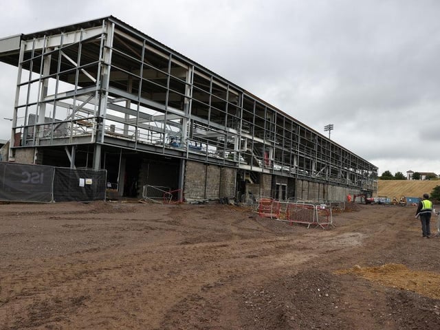 New steelwork has been added to the back of the East Stand