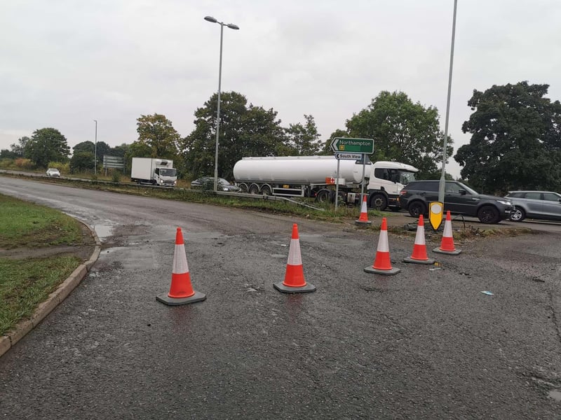 The busy road into town was closed by police overnight