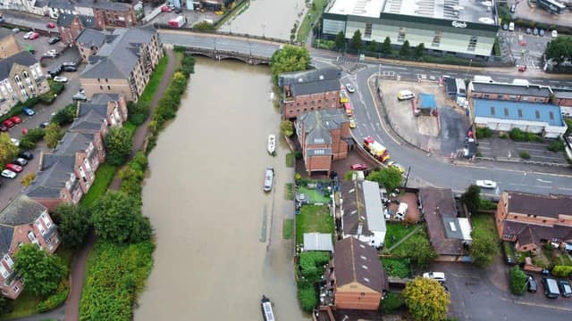 A boat has sunk on the River Nene in Northampton.