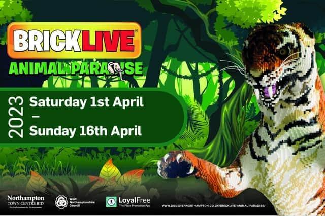 For something a bit different that the kids are sure to love!
From April 1 to April 16, there will be a trail of animal sculptures made entirely from toy bricks in Northampton town centre.
The trail will feature 15 models of creatures including snow leopards, tigers, penguins and orangutans.
Families can get involved in the trail by downloading the LoyalFree app onto their smartphone and scanning QR codes at each host venue to find out more about the model creature on display in the window. All those who complete the trail via the app will be entered into a prize draw to win one of two £100 vouchers.
Taking part is free.