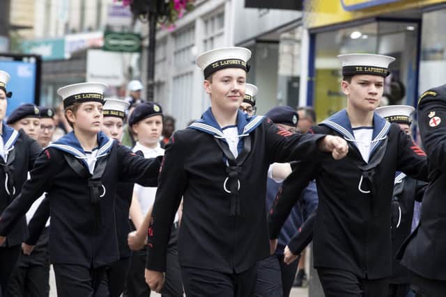 Laforey Sea Cadets marching