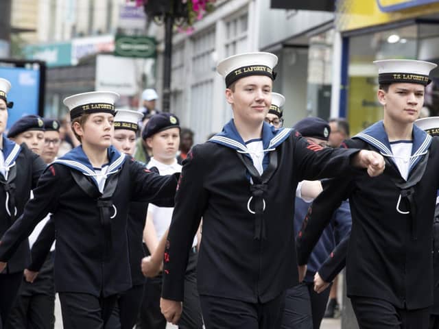 Laforey Sea Cadets marching