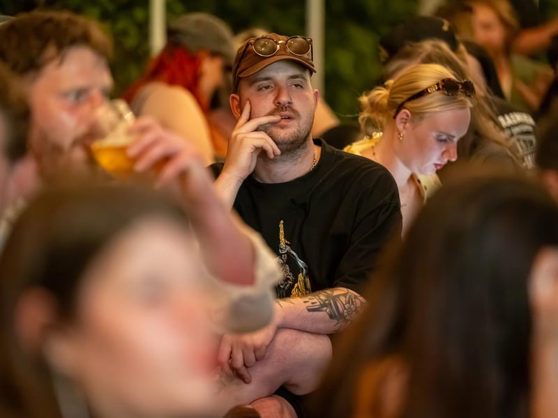 Football fans watching England vs Panama in the garden of The Black Prince in Northampton on Saturday, June 27, 2026. Photo by David Jackson.