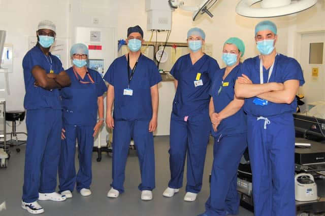 Some of the colo-rectal surgery team involved in the new procedure. 