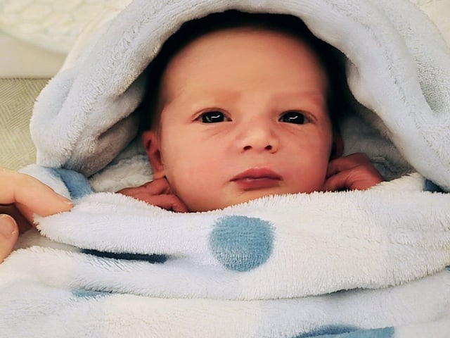 Hudson Paul born at 12.16pm on December 13 at home, weighing 7lbs 4oz.