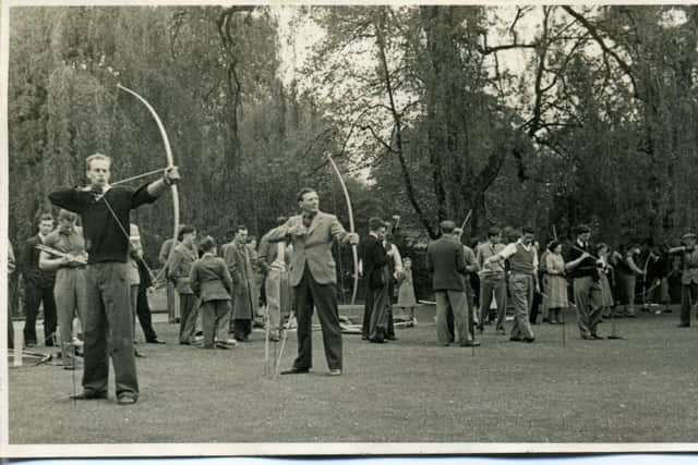 Northampton Archery Club at Delapré Abbey in the 1950s, courtesy of Ray Wake
