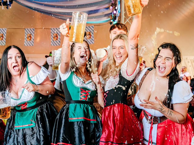 Hundreds of revellers let loose at the popular German-themed event at Delapre Abbey