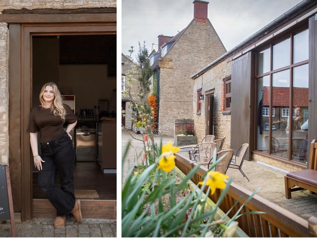 18-year-old Ciara Davey (left) has transformed an old horse stable into a cosy countryside café at Quinton Green Farm – just minutes from Salcey Forest