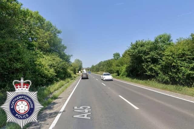 The A45 near Thrapston, where Azizur Rahman was caught by police on October 6 Image: Google Maps