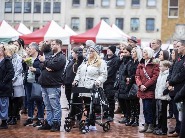 The memorial service for well-known Northampton homeless man George Murray was held on Sunday (November 6) in the Market Square