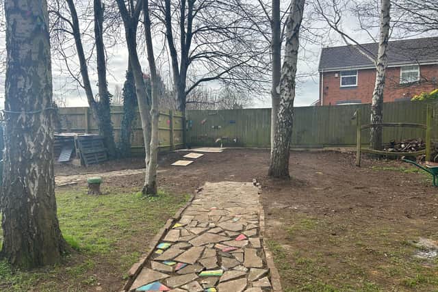 The Bee hive garden area complete