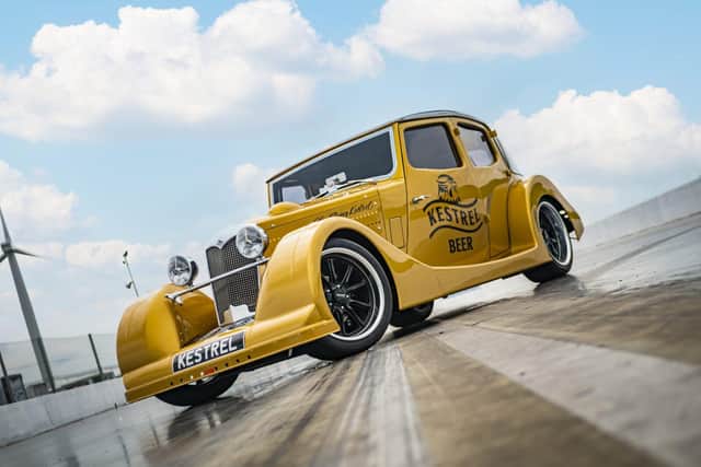 The Flying Kestrel, the land speed record breaking car developed by Kestrel Beer
