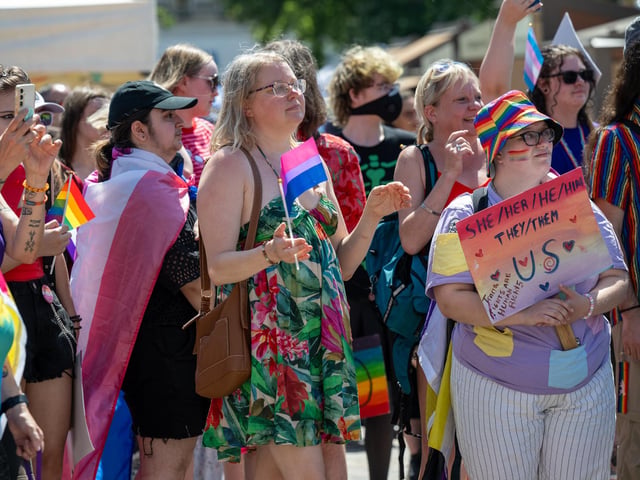 Northampton Pride 2026 in the Market Square on Saturday July 11, 2026. Photo by David Jackson
