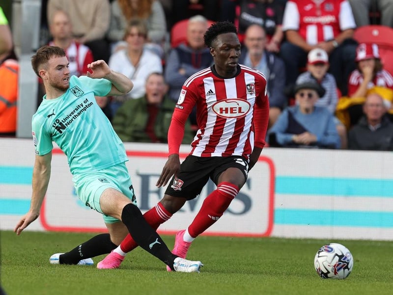Didn't get on the ball as much as he's become accustomed to this season but he's equally adept at the other side of the game. His work alongside McWilliams prevented Exeter from playing through midfield whilst also laying the platform for numerous counter-attacks... 7.5