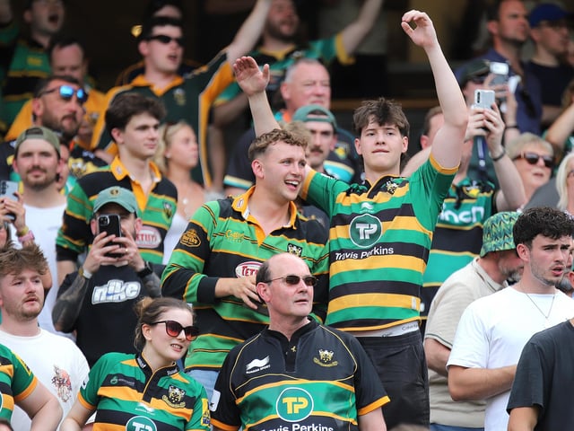 Saints fans at Twickenham on Saturday June 20