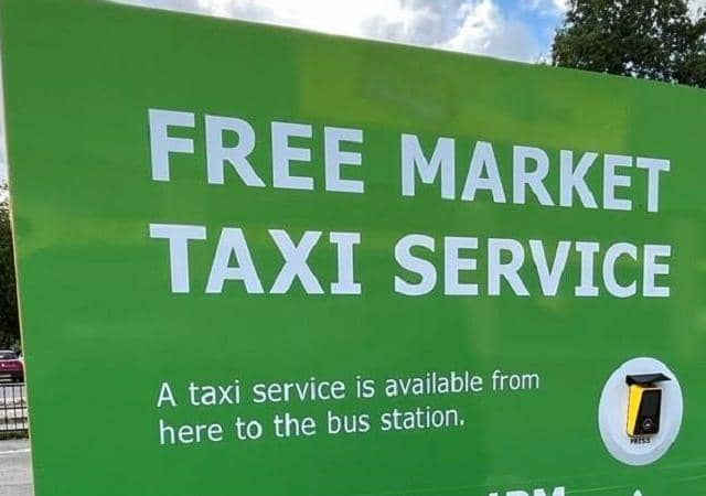 A free taxi service from the bus station to the temporary market has launched today (Tuesday July 18).