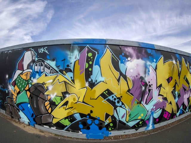 Some of the UK's top graffiti artists sprayed walls and boards in Sol Central, Green Street and St Peter’s Way with the intention to increase community pride and reduce crime