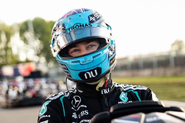 George Russell opened Kart Silverstone with a hot lap. (Photo credit: Silverstone Circuit)