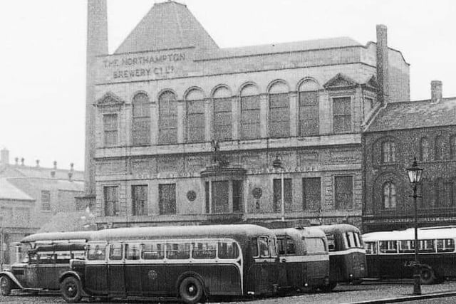The Northampton Brewery building near Bridge Street. Year unknown.